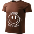Tricou tineret-copii ciocolatiu,  Zambeste, Isus te iubeste!